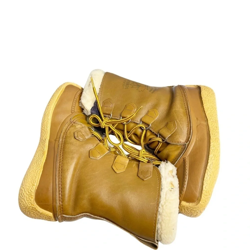 SOREL Vintage Chugalug waterproof Sherpa lined snow boots CANADA size 5. Tan